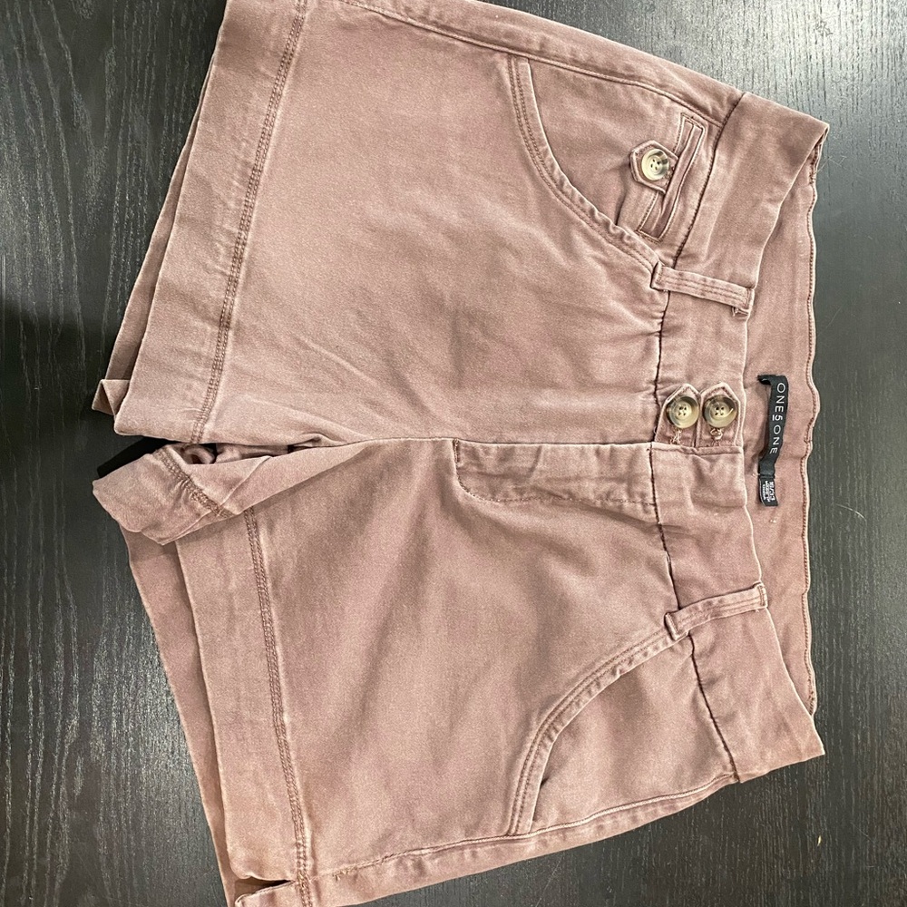 one 5 one Women's Pink High Waist Shorts